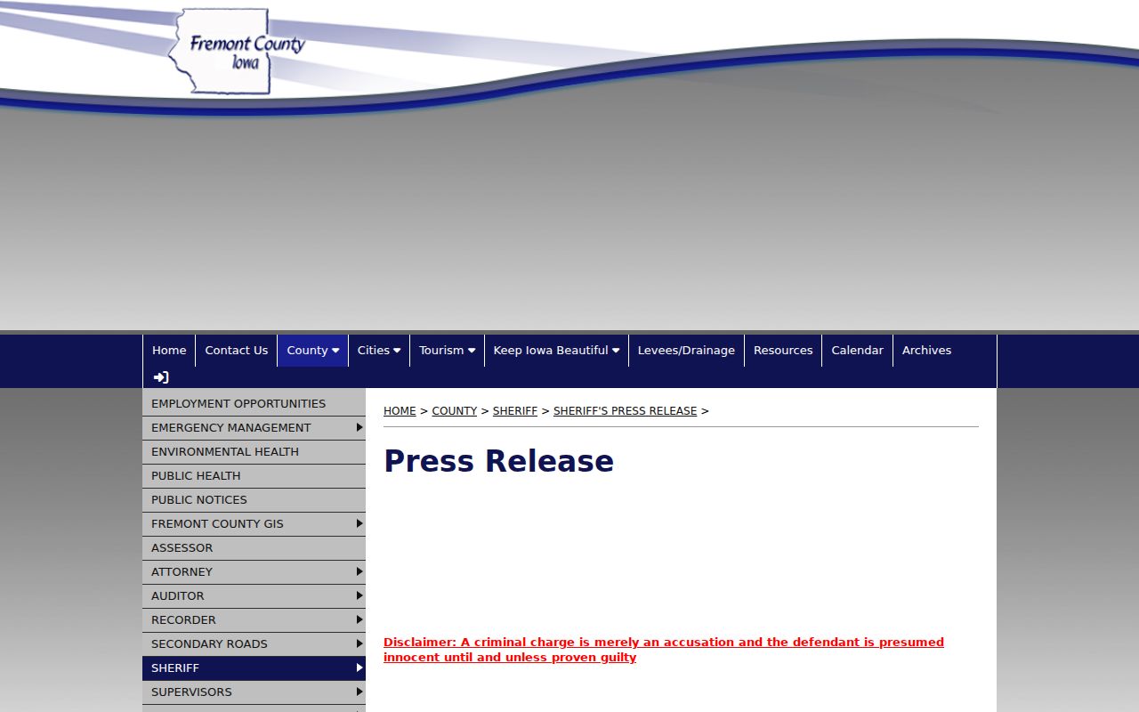 Fremont County outstanding warrants press archive navigation